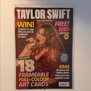 Taylor Swift in Sparkling Silver and Blue Attire Art Card Pack